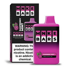 Load image into Gallery viewer, RASPBERRY MINT MNKE BARS 6500 DISPOSABLE VAPE 5%
