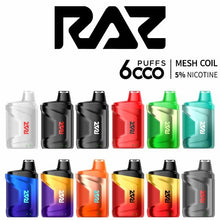 Load image into Gallery viewer, RAZ CA6000 DISPOSABLE VAPE 5%
