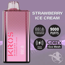 Load image into Gallery viewer, Strawberry Ice Cream Kros Wireless 9000 Vape
