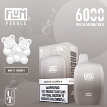 Load image into Gallery viewer, White Gummy FLUM Pebble 6000 Puffs Rechargeable Disposable Vape 5% NIC
